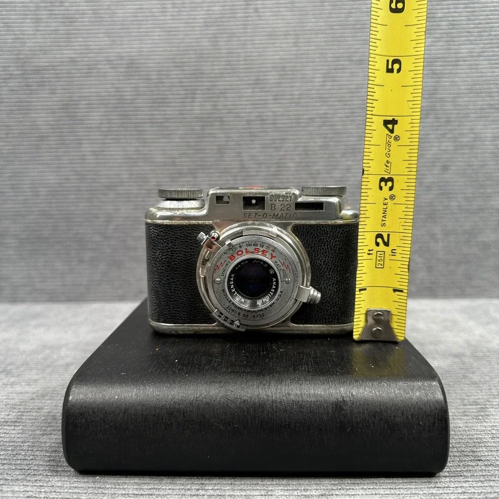 Vintage Bolsey B22 Set-O-Matic 35mm Camera with Leather Case Wollensak 44mm Lens